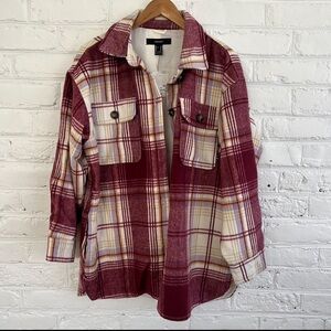 Burgundy Plaid Flannel Shacket | NWT | Size Medium
